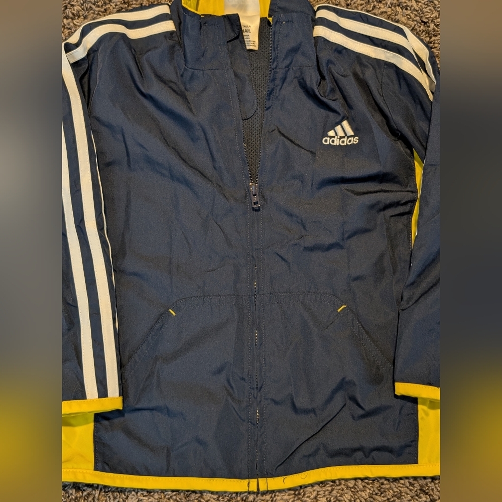 Adidas Navy and Yellow Track Jacket - Picture 2 of 4